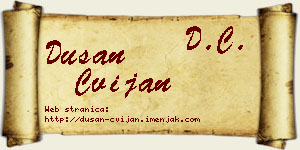 Dušan Cvijan vizit kartica